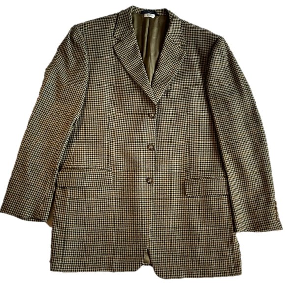 Burberry Mens suit Jacket Windowpane 44L Wool - Picture 1 of 9